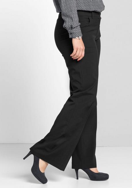 sheego Weite Stretchhose mit Bügelfalte - schwarz sheego JETZT KAUFEN