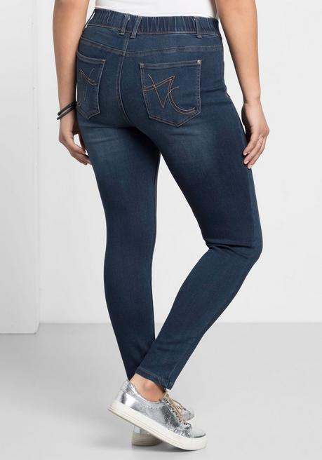 sheego Jeggings in Power-Stretch-Qualität, mit Schlupfbund - dark blue Denim sheego Letzter Tag
