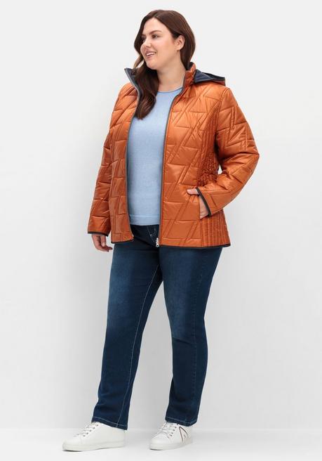 sheego Wendesteppjacke mit Kapuze und Stehkragen - cognac sheego Bis zu 50% Rabatt
