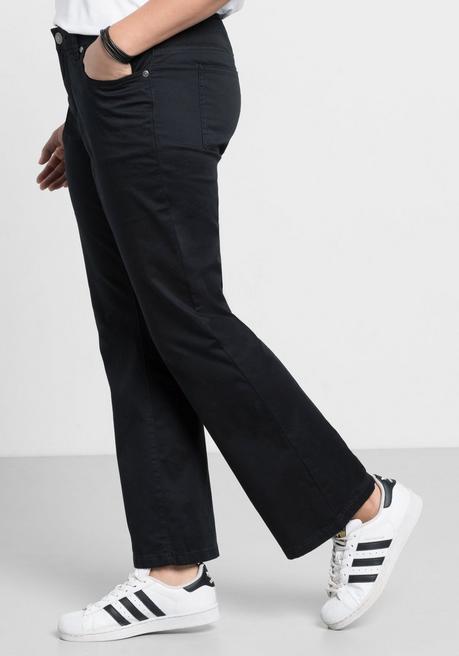 sheego Bootcut-Hose aus elastischem Baumwoll-Twill - schwarz sheego Bis zu 65% Rabatt