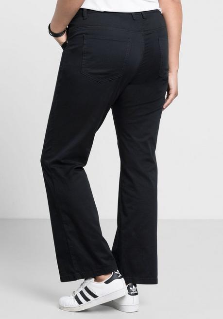 sheego Bootcut-Hose aus elastischem Baumwoll-Twill - schwarz sheego Bis zu 65% Rabatt