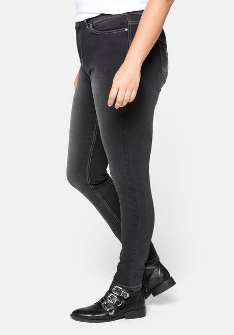 sheego Skinny Power-Stretch-Jeans in 5-Pocket-Form - black Denim sheego Nur für heute