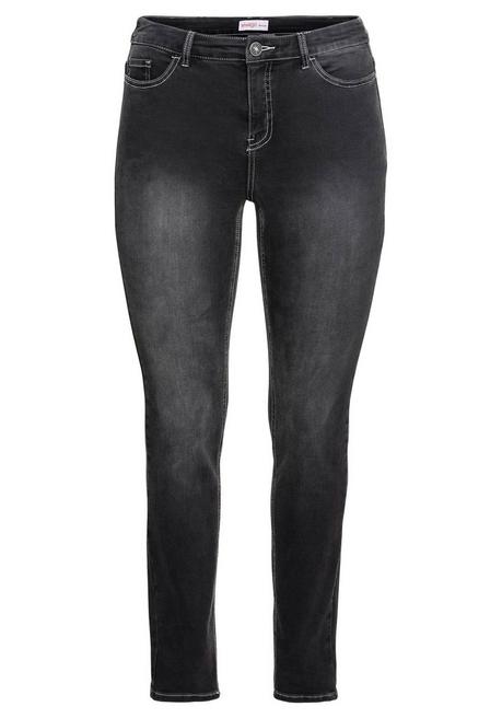 sheego Skinny Power-Stretch-Jeans in 5-Pocket-Form - black Denim sheego Nur für heute