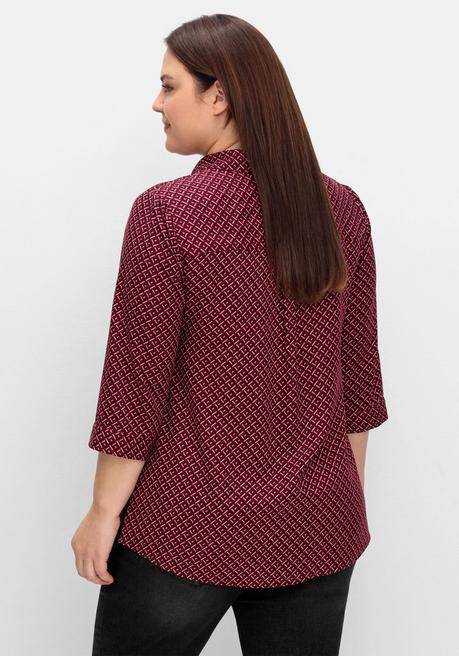 sheego Tunika mit grafischem Alloverprint - weinrot gemustert sheego Sonderangebot der Fabrik