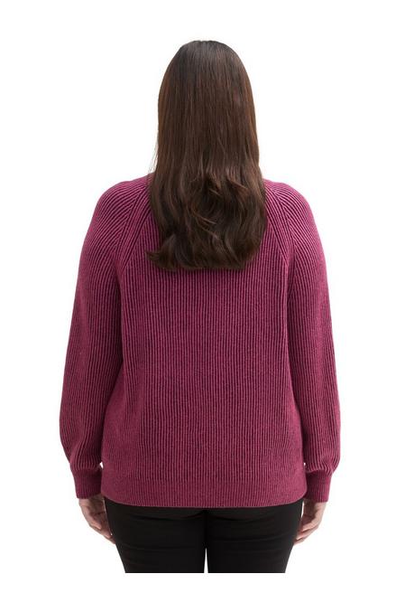 TOM TAILOR Plus Pullover im Rippstrick, mit Stehkragen - beere sheego Nur noch ein Tag übrig