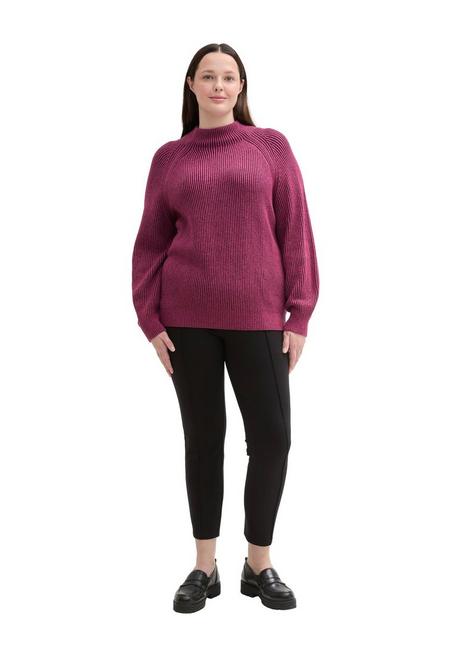 TOM TAILOR Plus Pullover im Rippstrick, mit Stehkragen - beere sheego Nur noch ein Tag übrig
