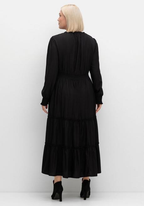sheego by Joe Browns Maxikleid mit Smokbund und Volantrock - schwarz sheego Riesige Rabatte