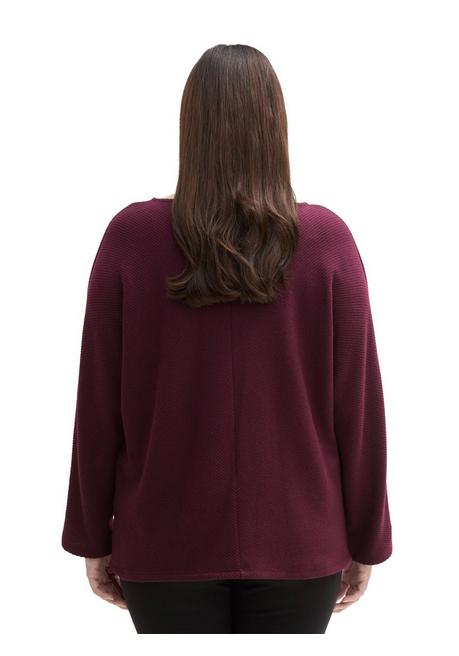 TOM TAILOR Plus Langarmshirt in Rippstruktur, mit Fledermausärmeln - beere sheego Speichern exportieren