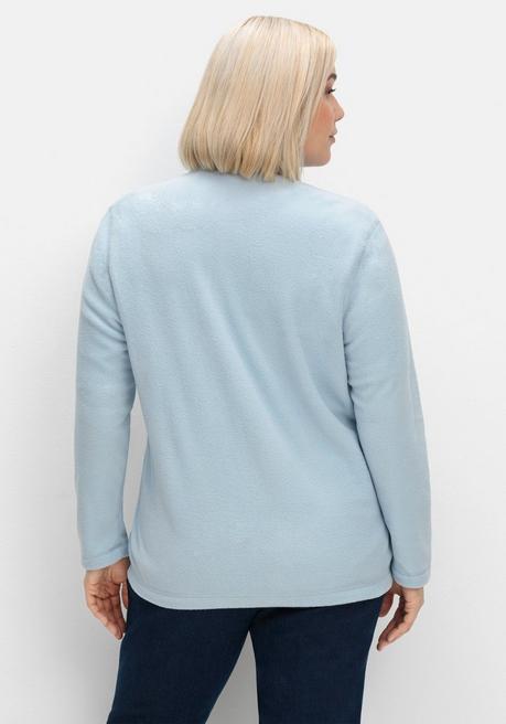 sheego Kuschelige Fleecejacke mit Reißverschluss - bleu sheego Outlet
