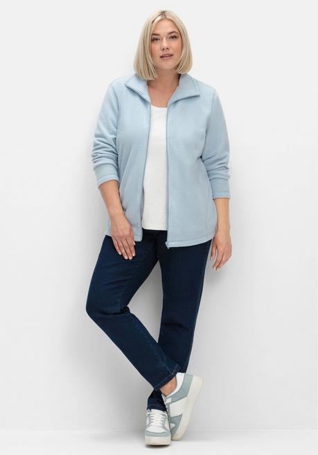 sheego Kuschelige Fleecejacke mit Reißverschluss - bleu sheego Outlet