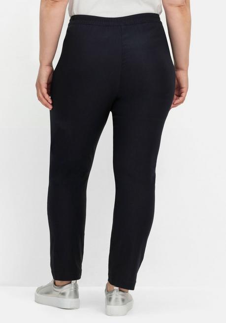 sheego Gerade Bengalinhose mit hohem Schlupfbund - marine sheego Auslauf