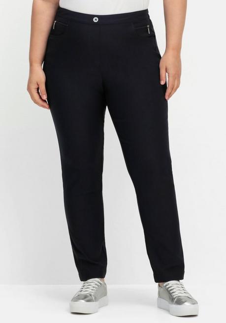 sheego Gerade Bengalinhose mit hohem Schlupfbund - marine sheego Auslauf