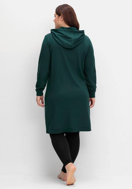 sheego Kniefreies Kapuzensweatkleid mit Kängurutasche - tiefgrün sheego Kostenloser Versand