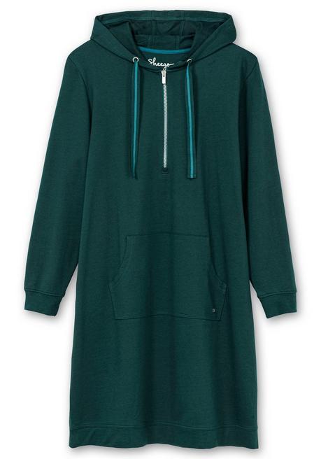 sheego Kniefreies Kapuzensweatkleid mit Kängurutasche - tiefgrün sheego Kostenloser Versand