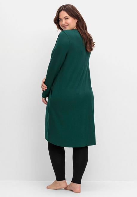 sheego Kleid aus Interlock, mit verlängerter Rückenpartie - tiefgrün sheego Rabatt