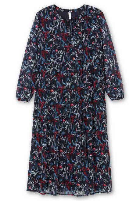 sheego Chiffonkleid in Maxilänge, mit Alloverprint - tiefblau gemustert sheego Begrenztes Angebot