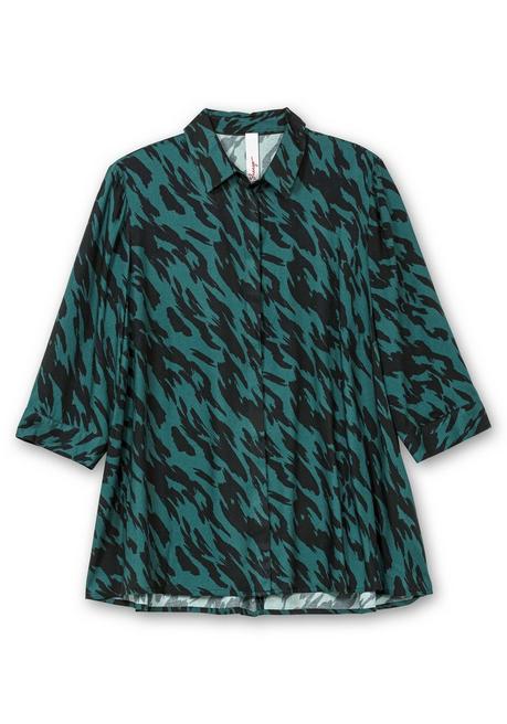 sheego Bedruckte Bluse in schwingender A-Linie - schwarz gemustert sheego Online Shopping