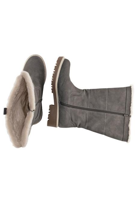 sheego Weitschaftstiefel in Veloursleder-Optik - taupe sheego Black Friday