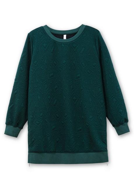 sheego Sweatshirt mit Steppmuster und seitlichen Zippern - tiefgrün sheego Weihnachtsangebot