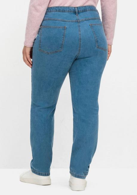 sheego Gerade, innen weich angeraute Thermojeans - blue Denim sheego Große Rabatte