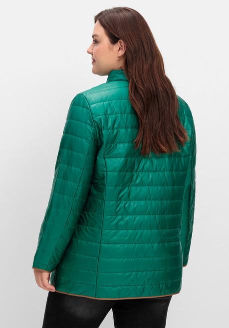 sheego Steppjacke mit Stehkragen und Kontrastdetails - tannengrün sheego Bestseller