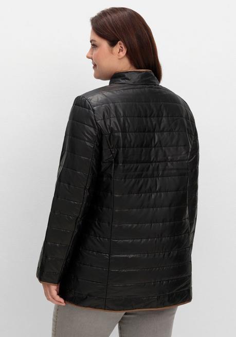 sheego Steppjacke mit Stehkragen und Kontrastdetails - schwarz sheego Räumungsverkauf