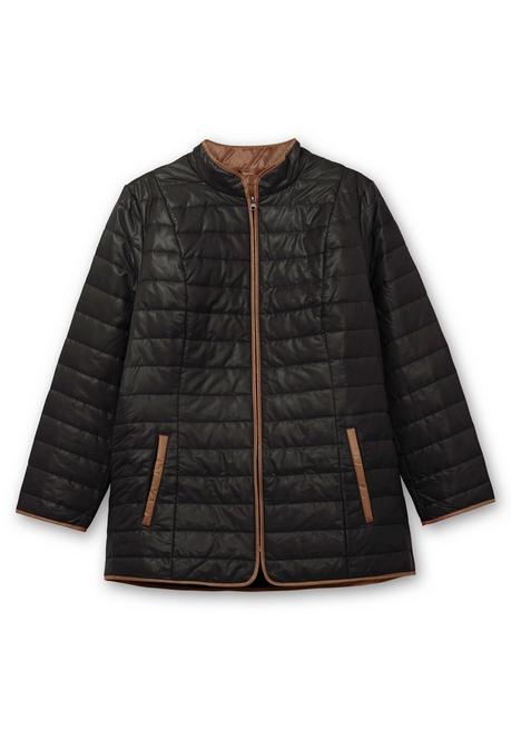 sheego Steppjacke mit Stehkragen und Kontrastdetails - schwarz sheego Räumungsverkauf