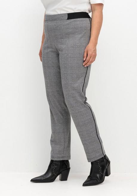 sheego Schmale Hose mit grafischem Muster und Stretchbund - grau gemustert sheego Tägliche Deals