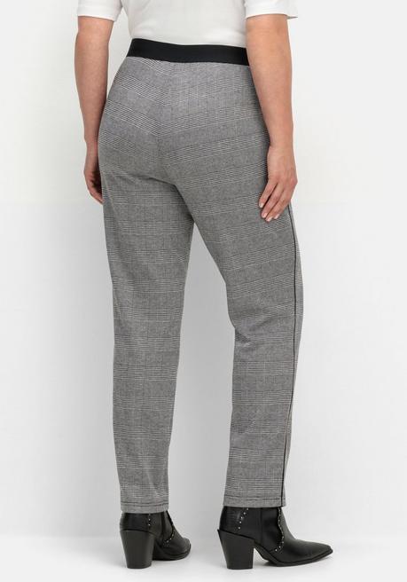 sheego Schmale Hose mit grafischem Muster und Stretchbund - grau gemustert sheego Tägliche Deals