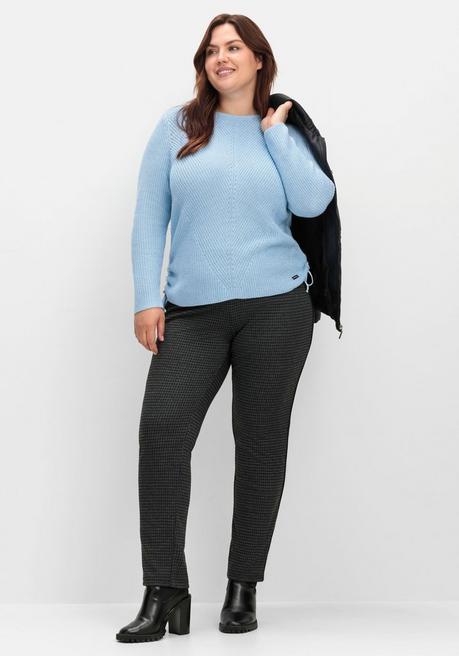 sheego Schmale Hose mit grafischem Muster und Stretchbund - schwarz gemustert sheego Sonderangebote