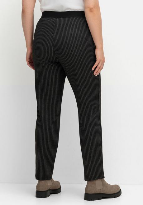 sheego Schmale Hose mit grafischem Muster und Stretchbund - schwarz gestreift sheego Riesige Ersparnisse