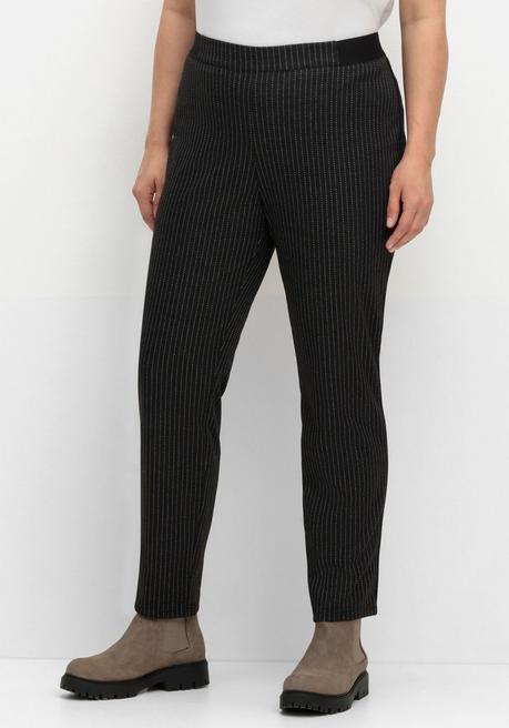 sheego Schmale Hose mit grafischem Muster und Stretchbund - schwarz gestreift sheego Riesige Ersparnisse