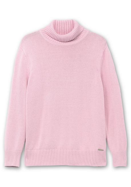 sheego Rollkragenpullover mit Rippbündchen - altrosé sheego Tiefpreis
