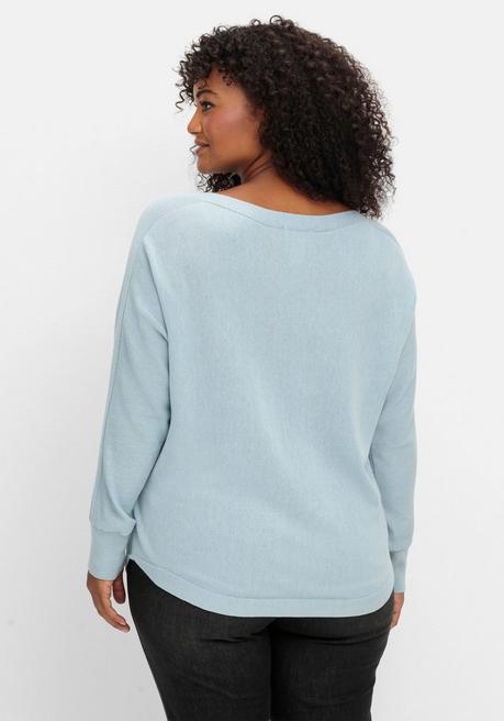 sheego Pullover mit U-Boot-Ausschnitt - hellblau sheego Wochenangebot