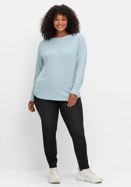 sheego Pullover mit U-Boot-Ausschnitt - hellblau sheego Wochenangebot