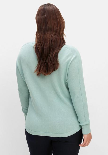 sheego Pullover mit U-Boot-Ausschnitt - mint sheego Kostenlose Rückgabe