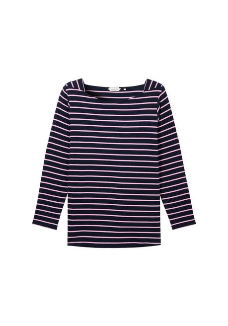 TOM TAILOR Plus Langarmshirt mit Ringeln und U-Boot-Ausschnitt - marine gestreift sheego Bis zu 60% Rabatt