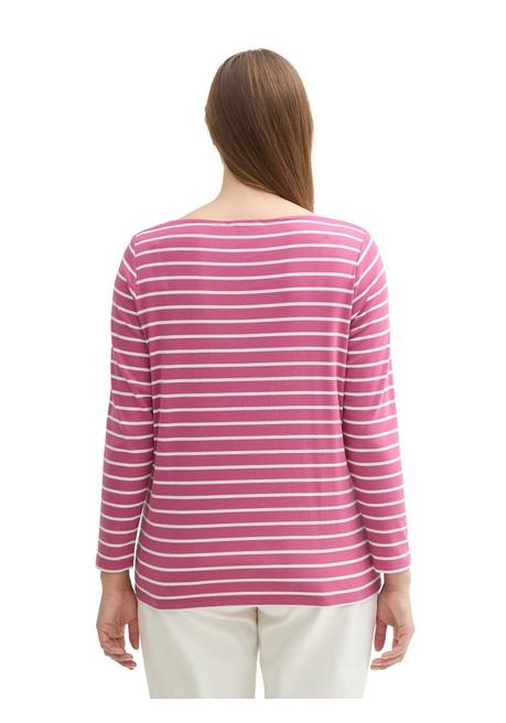 TOM TAILOR Plus Langarmshirt mit Ringeln und U-Boot-Ausschnitt - rosé gestreift sheego Bis zu 65% Rabatt
