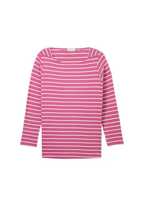TOM TAILOR Plus Langarmshirt mit Ringeln und U-Boot-Ausschnitt - rosé gestreift sheego Bis zu 65% Rabatt