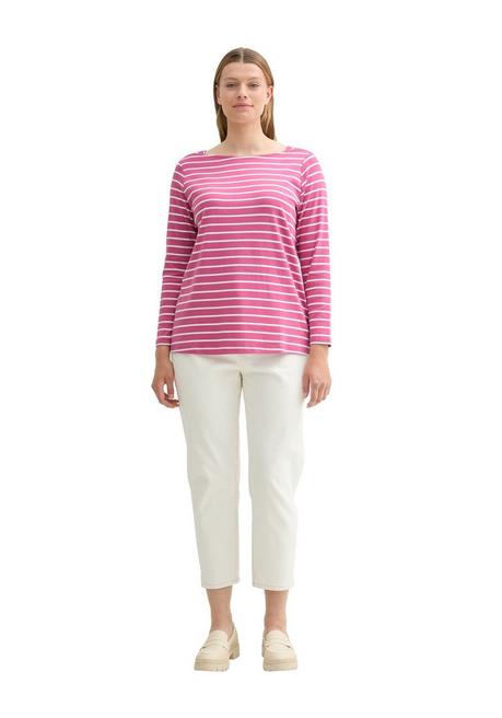 TOM TAILOR Plus Langarmshirt mit Ringeln und U-Boot-Ausschnitt - rosé gestreift sheego Bis zu 65% Rabatt