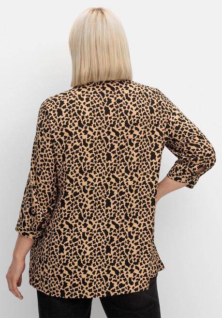 sheego Hemdbluse mit Animalprint, in leichter A-Linie - schwarz gemustert sheego Sonderangebot der Fabrik