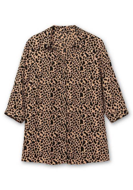 sheego Hemdbluse mit Animalprint, in leichter A-Linie - schwarz gemustert sheego Sonderangebot der Fabrik