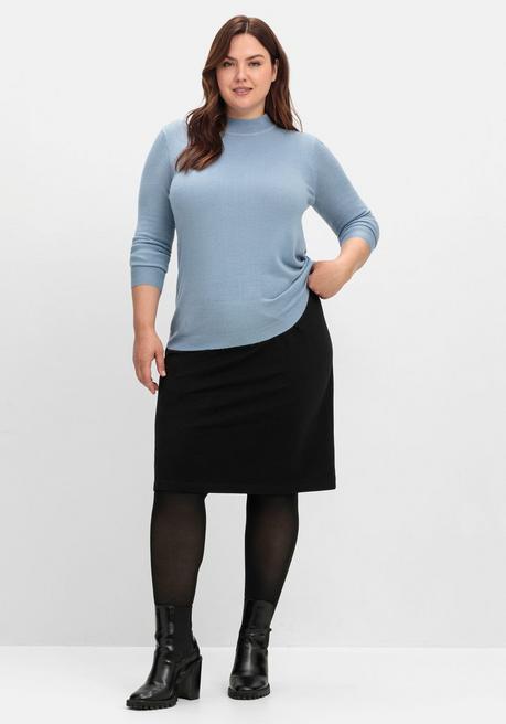 sheego Extraweicher Pullover mit Stehkragen - bleu sheego 50% Rabatt mit kostenlosem Versand