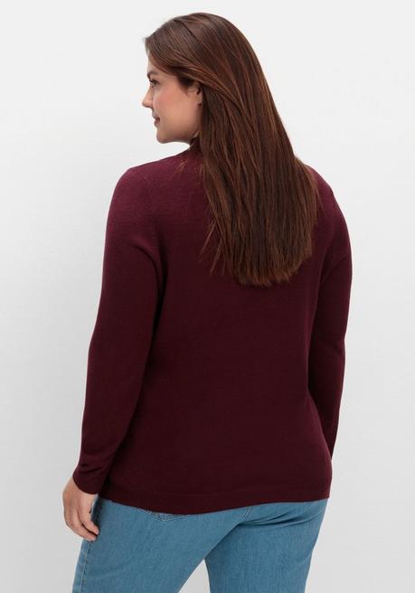 sheego Extraweicher Pullover mit Stehkragen - beere sheego Clearance-Verkauf