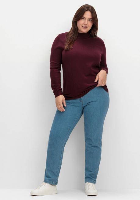 sheego Extraweicher Pullover mit Stehkragen - beere sheego Clearance-Verkauf