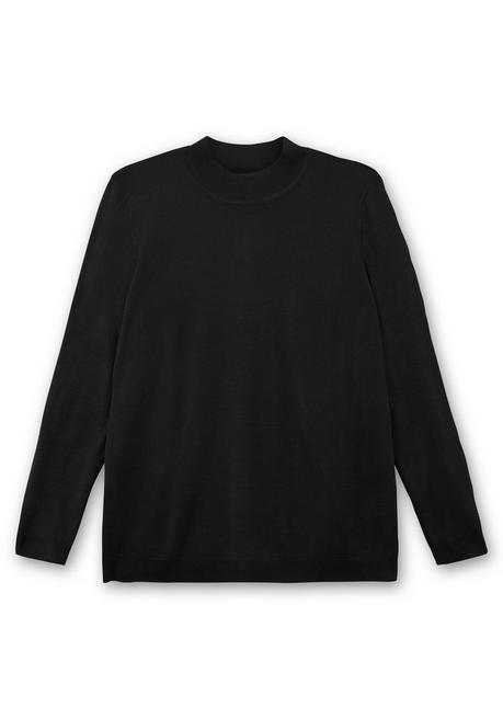 sheego Extraweicher Pullover mit Stehkragen - schwarz sheego Kostenloser Versand international