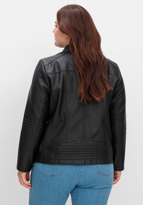 sheego Bikerjacke in Lederoptik - schwarz sheego Begrenzt auf 3 Tage
