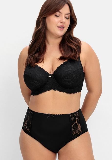 sheego Taillenslip mit transparenter Spitze - schwarz sheego Rabatte dieses Monats
