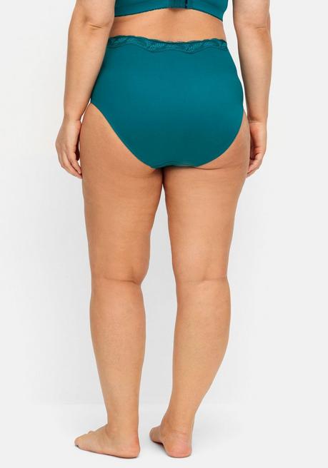 sheego Doppelpack Slips mit elastischer Spitzenkante - petrol sheego Hotsell