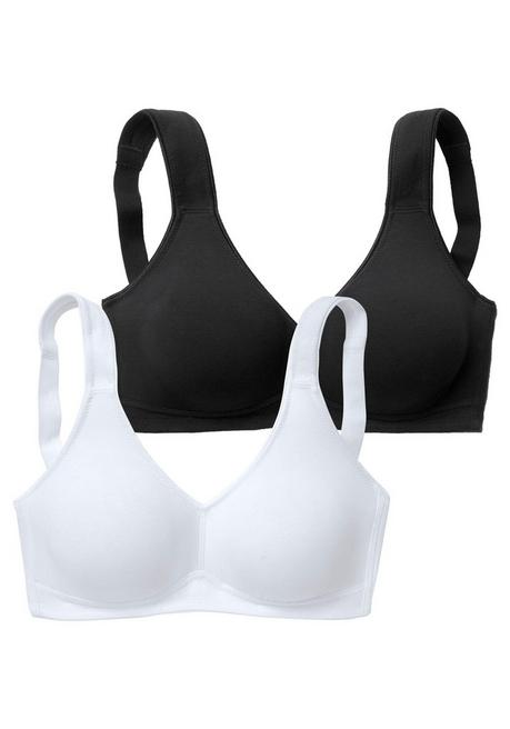 PETITE FLEUR Doppelpack Basic-BHs ohne Bügel - schwarz+weiß sheego Blitzverkäufe
